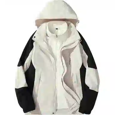 户外潮流长袖连帽三合一加厚运动外套 冲锋衣 男款