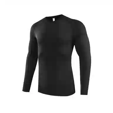 左岸 时尚简约长袖衫户外运动紧身速干衣篮球足球跑步训练日常通勤修身显瘦休闲打底衫百搭上衣健身衣 男款