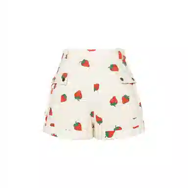 GUCCI Strawberry Print Cotton Twill Short