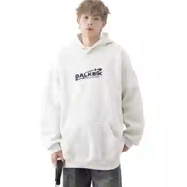 沐诚阳译 连帽潮宽松青少年百搭情侣帽衫卫衣 男女同款