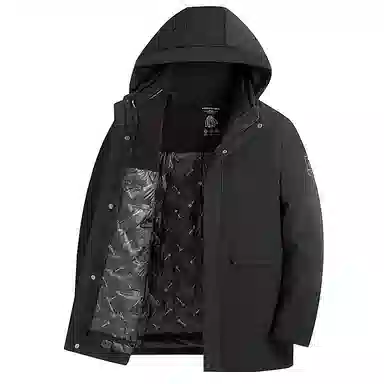 Laoyeche Winter Jacket Hooded Detachable Liner