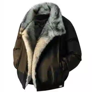 AULDEY High Street Faux Fur Collar Cotton Jacket