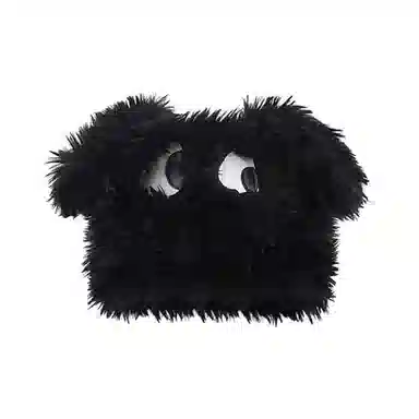 恩僾德 可爱搞怪小狗帽子女秋冬季毛绒帽大眼睛小众百搭可爱护耳加厚高颜值学生显脸小帽子潮 聚酯纤维 绒线帽 男女同款情侣款