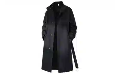 大卫贝肯 美式高街简约基础中长款英伦高级感设计痞帅纯色潮牌休闲舒适宽松日常百搭街头风无性别主义大衣 男款