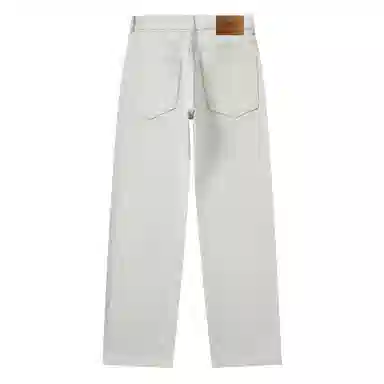 【dme】 纯色简约日常百搭休闲阔腿长裤高级感棉质舒适直筒牛仔裤 男女同款 米色