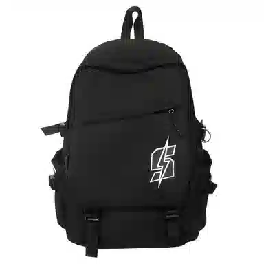 單倉 韩系高颜值卡通设计通勤百搭学院风背包初高中学生大容量轻便耐磨书包 尼龙 双肩包 常规 男女同款情侣款 白色/红色/灰色/黑色