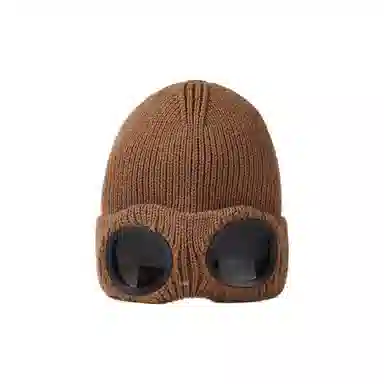 恩僾德 秋冬季飞行员眼镜百搭潮人冷帽滑雪帽子显脸小保暖小众百搭高颜值护耳朵 针织 绒线帽 男女同款情侣款