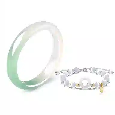 【甄选特级】 岁月静好 青山黛飘绿美人贵妃镯 宫廷风古典平安喜乐古色古香优雅柔和吉祥如意 叠戴套装日常通勤百搭好运 琉璃 玉石手镯 女款