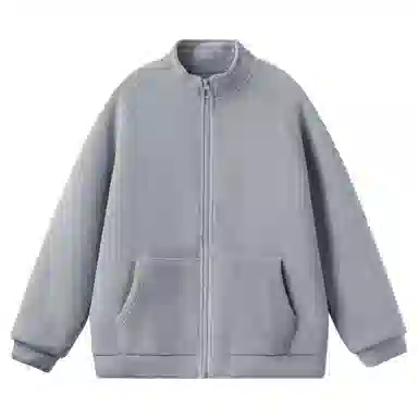 重磅基础 纯色立领简约舒适开衫卫衣 女款 奶茶色