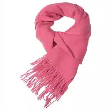 红豆 纯色简约时尚柔软舒适保暖 山羊绒 绒线围巾 男女同款情侣款