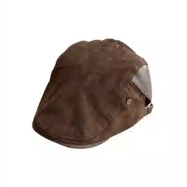 艾佳微 英伦风复古前进帽日系报童帽显脸小古着风 鹿皮绒 贝雷帽 男女同款情侣款