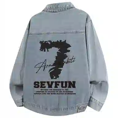 7 SEVFUN Vintage Graffiti Denim Jacket