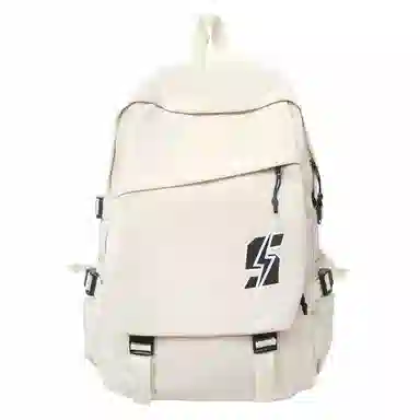 單倉 韩系高颜值卡通设计通勤百搭学院风背包初高中学生大容量轻便耐磨书包 尼龙 双肩包 常规 男女同款情侣款 白色/红色/灰色/黑色