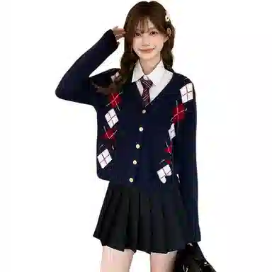 东鲸岁时记 开学季慵懒风学院风少女感甜美可爱复古日常通勤温柔甜妹保暖穿搭时尚毛衣外套毕业季针织衫 女款 礼盒装