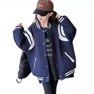 黑恐龙棒球服 撞色正肩外套 青少年