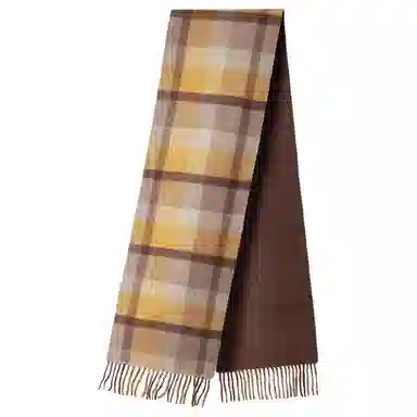 红豆 复古经典格纹柔软舒适百搭保暖 山羊绒 绒线围巾 男女同款情侣款