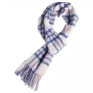 红豆 经典格子休闲时尚百搭保暖 山羊绒 绒线围巾 男女同款情侣款