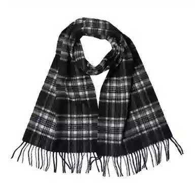 红豆 复古经典格纹时尚百搭 山羊绒 绒线围巾 男女同款情侣款