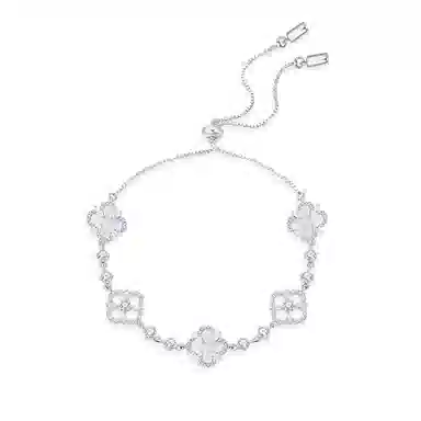 【S925银 爆闪/幸运四叶草】 福韵金 六桂福 五花轻奢浪漫闪耀简约高级森系甜美小清新甜蜜饰爱温柔气质告白氛围感 银 手链 女款