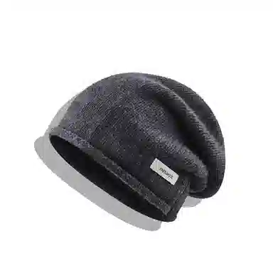 【100%纯羊毛~高品质】 攸委 通勤降温必备抽绳堆堆帽子女秋冬季保暖卷边针织毛线帽 腈纶 时尚百搭休闲慵懒风套头冷帽 男女同款情侣款