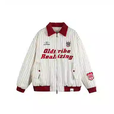 【dme】 美式复古设计款拼色字母个性刺绣宽松翻领棉衣外套潮流时尚百搭通勤休闲中性小众棉服 男女同款