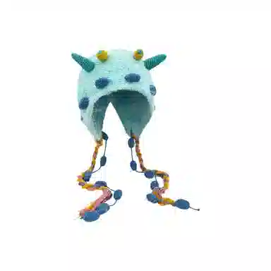 恩僾德 糖果怪兽可爱毛绒针织帽保暖小众高颜值俏皮搞怪百搭大头围显脸小 聚酯纤维 绒线帽 男女同款情侣款