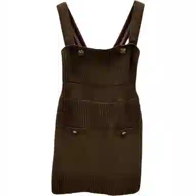 CHANEL 24A Knit Dress Brown