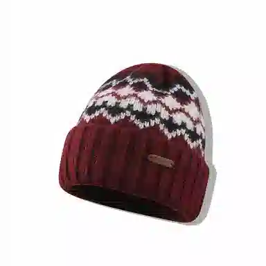 【费尔岛提花帽】 无限兔 秋冬保暖复古加厚针织防寒帽毛线显脸小护耳套 羊毛混纺 绒线帽 男女同款情侣款