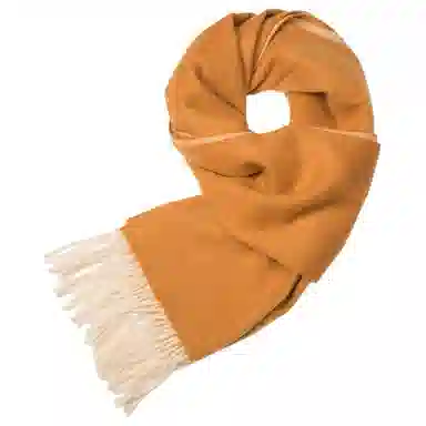 红豆 纯色简约时尚柔软舒适保暖 山羊绒 绒线围巾 男女同款情侣款