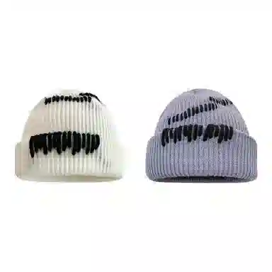 恩僾德 韩版手工缝线针织帽子小众高颜值显脸小百搭保暖街头护耳 腈纶 绒线帽 男女同款情侣款