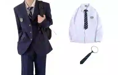 日系与美式融合的学院风多元素设计休闲宽松单排扣外套西装 男女同款