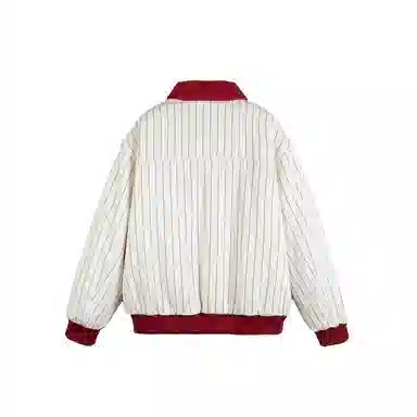 【dme】 美式复古设计款拼色字母个性刺绣宽松翻领棉衣外套潮流时尚百搭通勤休闲中性小众棉服 男女同款