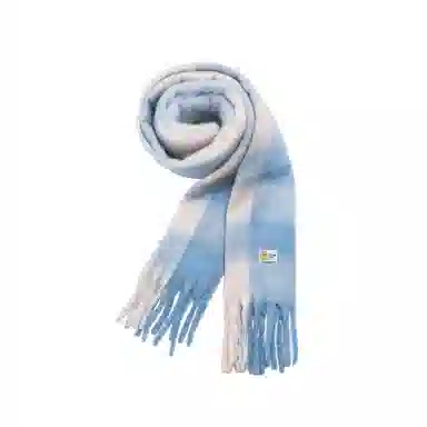 卡皮巴拉小黄豚 韩版温柔百搭拼色高级氛围感保暖加厚流苏 聚酯纤维 绒线围巾 男女同款情侣款