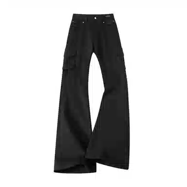 布客行 美式水洗复古侧边多口袋工装裤亲肤柔软百搭牛仔显高显瘦迷彩运动微喇修身长裤子直筒阔腿弯刀拼接重工废土风休闲裤 男女同款