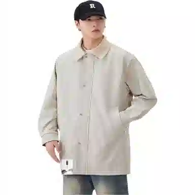 布客行 【复古简约高街中长款拉链单排扣外套】纯色基础款宽松休闲百搭防风商务日常通勤高颜值痞帅气质秋冬季男款夹克 男女同款