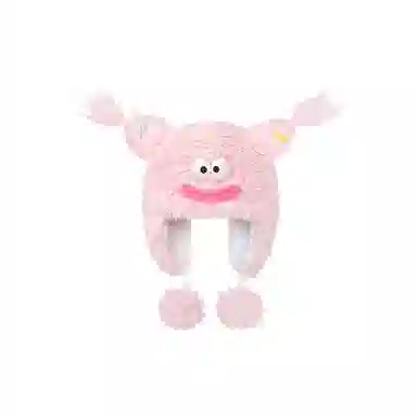 恩僾德 日系可爱大嘴萌丑搞怪保暖护耳显脸小防寒加厚套头潮 聚酯纤维 帽子 男女同款情侣款