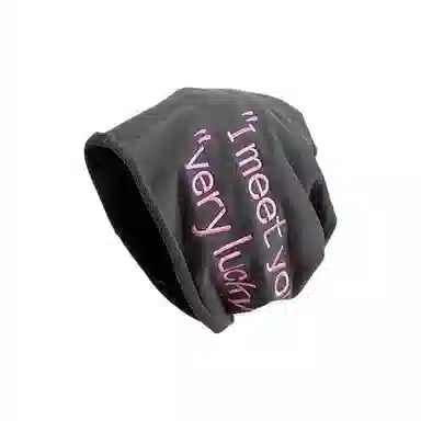 恩僾德 卷边刺绣字母套头小众百搭高颜值睡帽堆堆帽春秋空调防风光头显脸小薄款包头帽 棉 帽子 男女同款情侣款