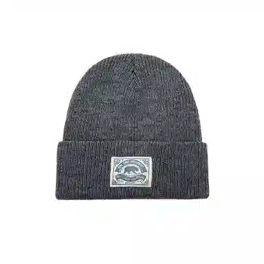 艾佳微 韩国可爱贴布熊熊休闲时尚百搭毛线秋冬通勤保暖针织帽护耳套头帽户外防风防寒帽潮 腈纶 绒线帽 男女同款情侣款