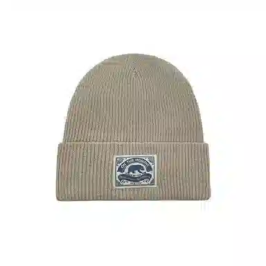 艾佳微 韩国可爱贴布熊熊休闲时尚百搭毛线秋冬通勤保暖针织帽护耳套头帽户外防风防寒帽潮 腈纶 绒线帽 男女同款情侣款