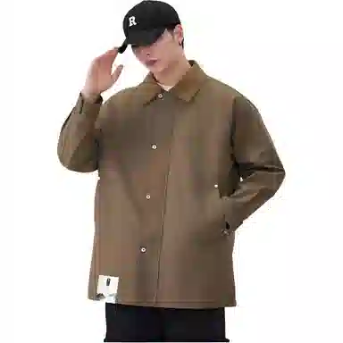 布客行 【复古简约高街中长款拉链单排扣外套】纯色基础款宽松休闲百搭防风商务日常通勤高颜值痞帅气质秋冬季男款夹克 男女同款