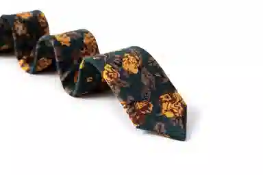 红豆 经典设计复古风花奔图案高品质独特百搭款式商务休闲 涤纶 领带 男款