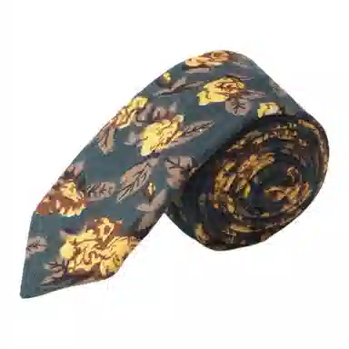 红豆 经典设计复古风花奔图案高品质独特百搭款式商务休闲 涤纶 领带 男款