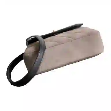 CHANEL 25B Quilted Shoulder Bag Black Khaki