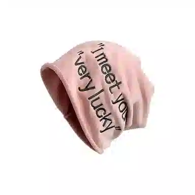 恩僾德 卷边刺绣字母套头小众百搭高颜值睡帽堆堆帽春秋空调防风光头显脸小薄款包头帽 棉 帽子 男女同款情侣款