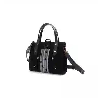 阿玛尼【定制化妆包】琥珀 暗夜星际  甜酷 优雅 星星装饰 艺术感  约会  通勤 黑色帆布高定收纳包