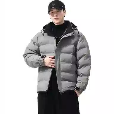 么宁 秋冬季长袖保暖棉衣纯色连帽防寒休闲外套简约百搭舒适面包服潮流时尚棉服 男女同款