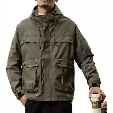 协协乐 山西户外软壳工装三防面料秋冬季加厚保暖机能风外套拼接氛围感登山服拉链开衫小众设计款夹克 男款