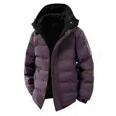 么宁 秋冬季长袖保暖棉衣纯色连帽防寒休闲外套简约百搭舒适面包服潮流时尚棉服 男女同款