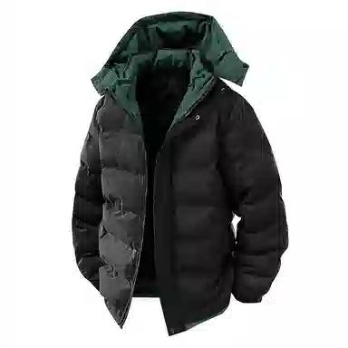 么宁 秋冬季长袖保暖棉衣纯色连帽防寒休闲外套简约百搭舒适面包服潮流时尚棉服 男女同款