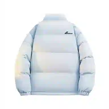 鸭鸭 美式字母基础款简约撞色拼接创意设计高级氛围感潮流户外撞色防风防寒休闲宽松百搭通勤无性别主义保暖立领面包羽绒服 男女同款